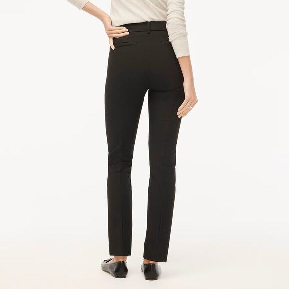 J. Crew Factory Trouser Pants Slim Fit Tapered Leg Full Length Black NWT Size 8 - Picture 2 of 10